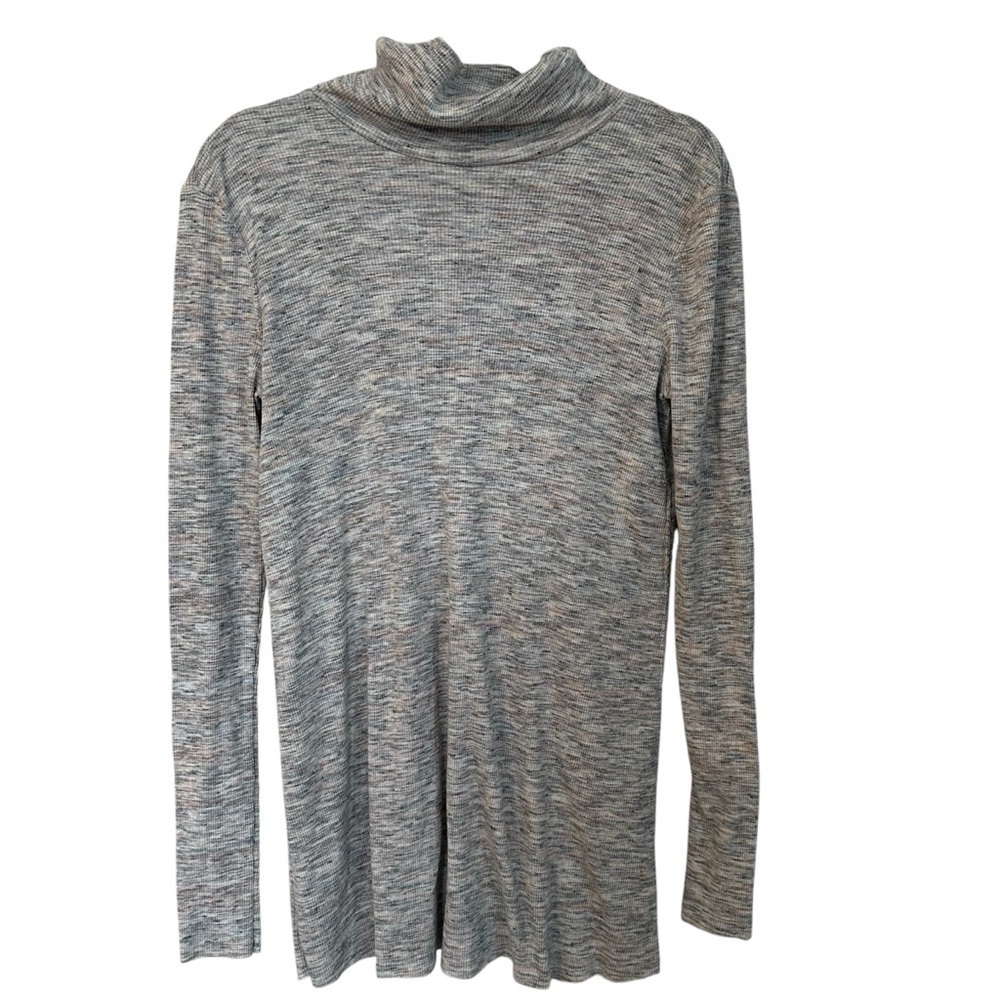We The Free Women’s Long Sleeve Cowl Neck Gray Multicolored Ribbed Tunic Sz S GU